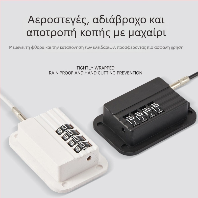 Κλειδαριά χωρίς διάτρηση με κωδικό για ντουλάπες, ψυγεία και παράθυρα – LH-1, ABS + ανοξείδωτος χάλυβας + κράμα ψευδάργυρου, απόσταση βραχίονα 185 mm, πάχος βραχίονα μεσαίο