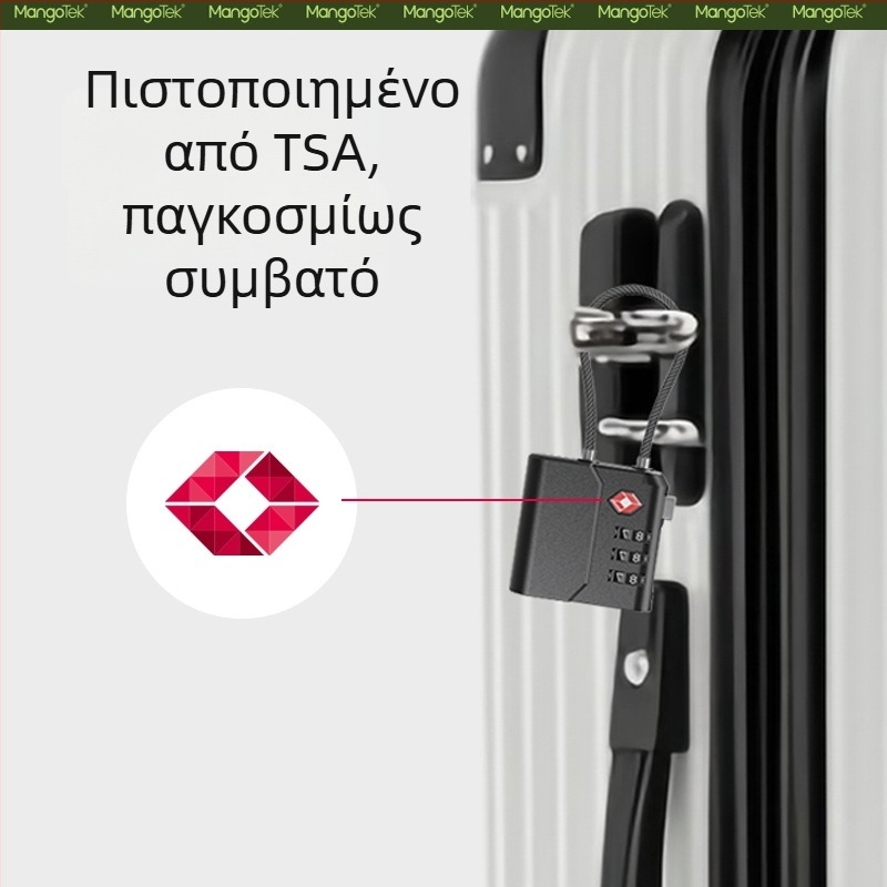 Rhk70 Κλειδαριά αποσκευών συμβατή με Apple AirTag — αντι-χάσιμο, συνδυασμένη κλειδαριά αποσκευών, σώμα από ατσάλι+PC, μπαταρία 60mAh, κυκλοφορεί το 2025