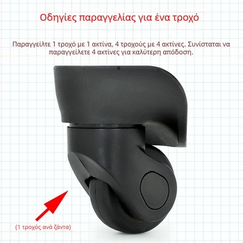 Αντικαταστάσιμος τροχός αποσκευών – τροχός καουτσούκ με εξαρτήματα από χαλκό για τσάντες