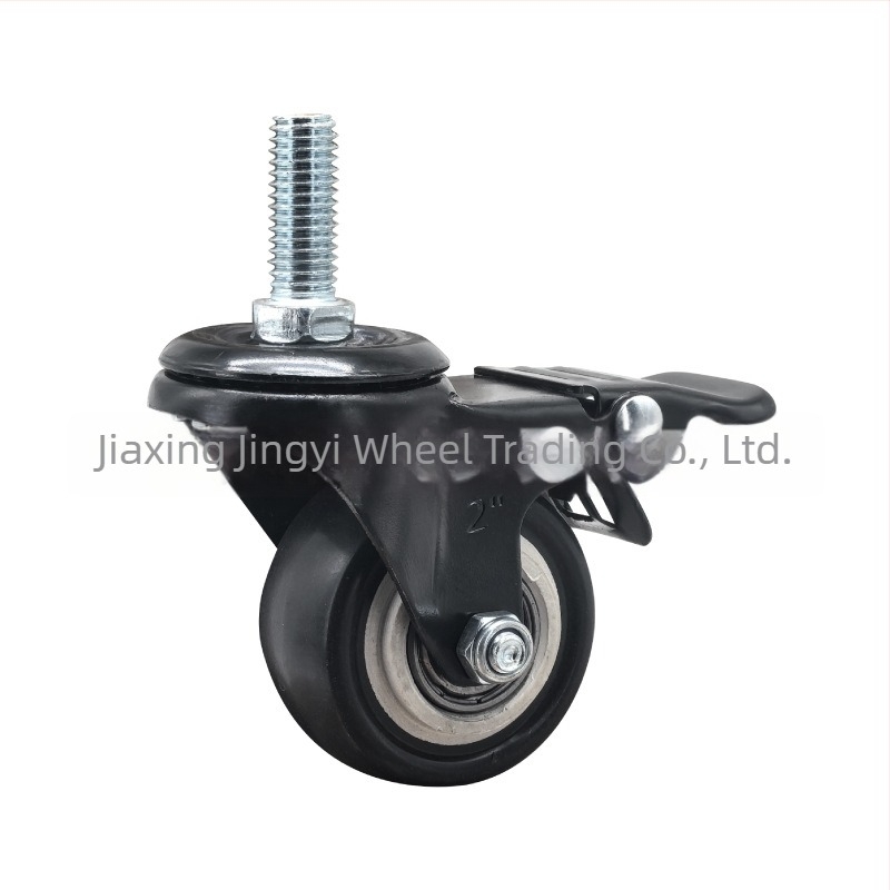 Ρόδα αποσκευών με περιστρεφόμενο άξονα και φρένο, προσαρμοσμένο μέγεθος βίδας, υλικό PP, μάρκα L.w