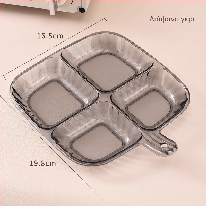 Defu πιάτο προετοιμασίας φαγητού – PP, κατάλληλο για τρόφιμα, με λαβή, διαιρεμένο πιάτο