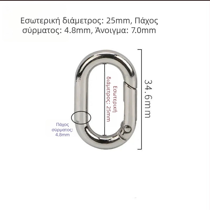 Αγκράφα Δ με ελατήριο, μεταλλικό δαχτυλίδι και ανοιχτό δαχτυλίδι – Κλειδοθήκη, Αξεσουάρ τσάντας, Μάρκα Yin Hui, Υλικό Corduroy, Λειτουργία Άλλο