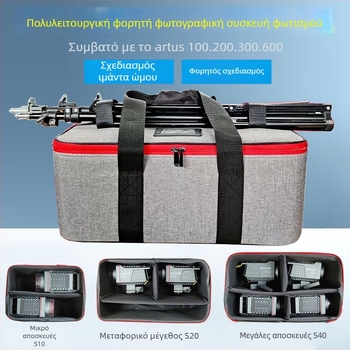 Θήκη αποθήκευσης φωτογραφικού φωτισμού – ύφασμα + σκληρός πίνακας; καθολική χρήση; βάρος 2,8 кг; επένδυση Oxford