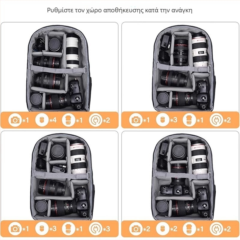 MOSISO Τσάντα DSLR κάμερας – Oxford ύφασμα, αναπνεύσιμη και αδιάβροχη, στυλ σακίδιο με καμπύλο ιμάντα ώμου