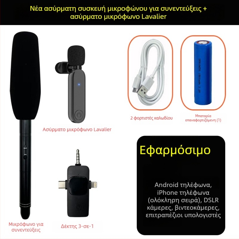 Επαγγελματικό μικρόφωνο καταγραφής συνεντεύξεων - Καρδιοειδές, ενσύρματο, διάρκεια μπαταρίας 12 ωρών και άνω, SNR ≥85 dB, Μοντέλο C01