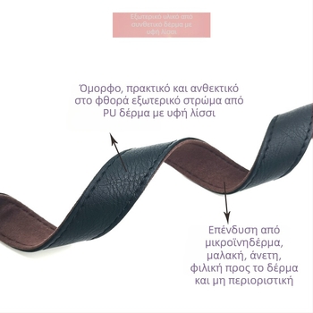 Ιμάντας κάμερας PU, καθολικός, ρυθμιζόμενος μήκος, αντοχή 20 kg, 1 κλιπ