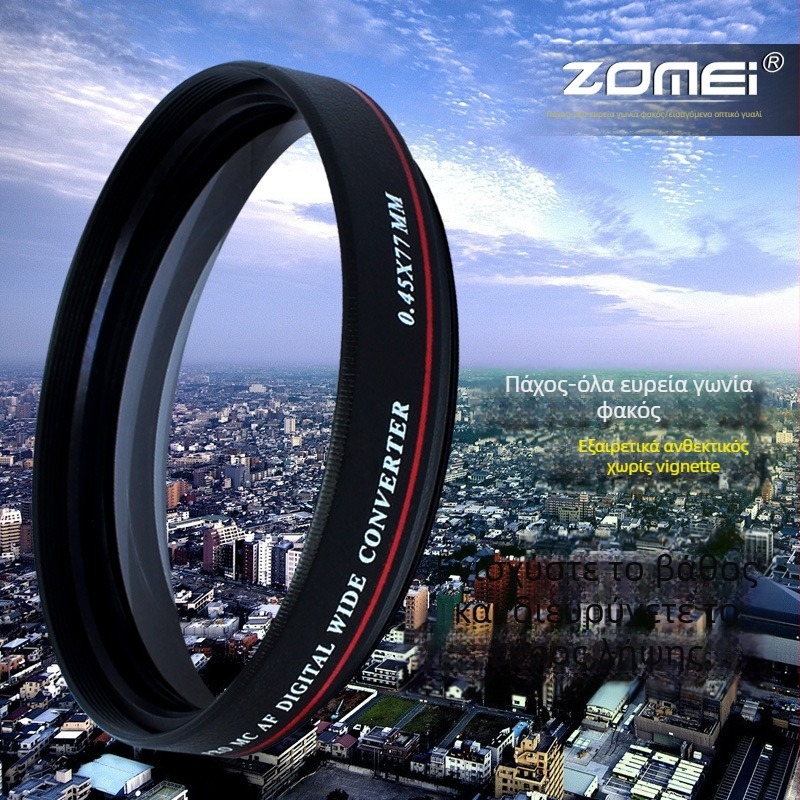ZoMei SLR ευρυγώνιος φακός με πρόσθετο φίλτρο 0,45x, OEM επεξεργασία, διάμετρος βάσης 52–77mm