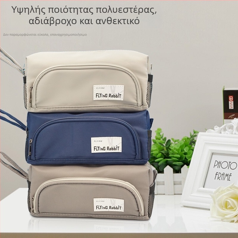 Νέα μονοχρωματική θήκη μολυβιών, φορητή πολυλειτουργική τσάντα γραφικών ειδών με μεγάλη χωρητικότητα για μαθητές-αγόρια