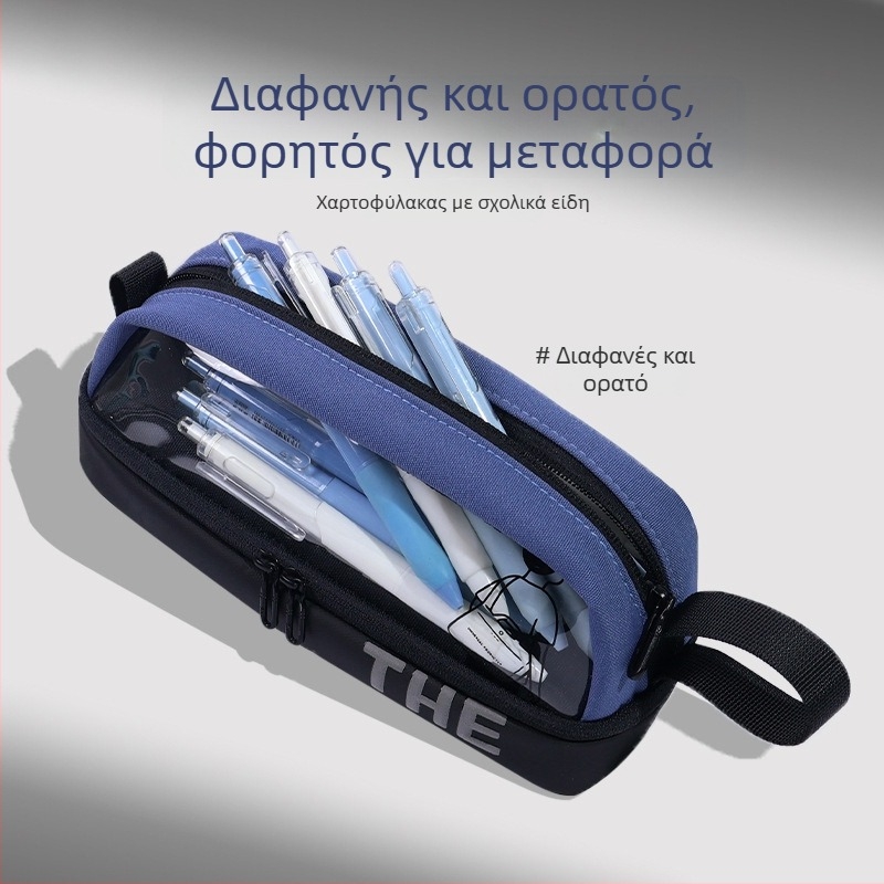 Διαφανής θήκη μολυβιών με σχέδιο διαστημικής κάψουλας, κατάλληλη για μαθητές, υλικό καμβά+PP, μάρκα Bdm, κορεατικό στυλ, συσκευασία Opp bag
