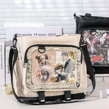 Blue Fruit Τσάντα Crossbody, Oxford ύφασμα, ultra-ελαφριά, πολλές θήκες για σχολείο, μοντέρνος και κομψός