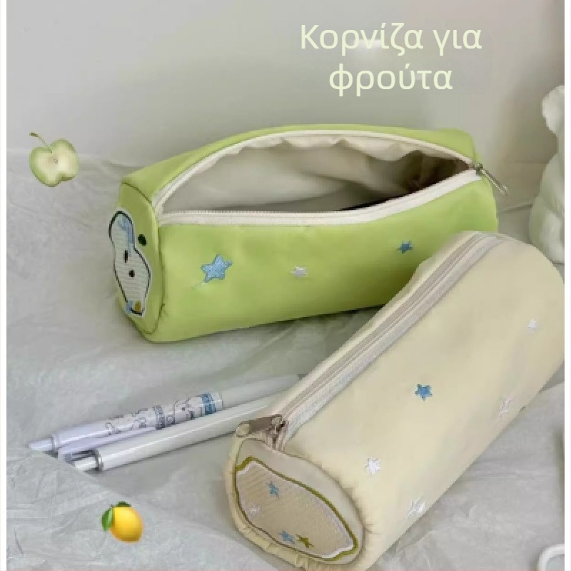 Θήκη μολυβιών για μαθητές με κέντημα, μεγάλη χωρητικότητα, επιτραπέζιο κουτί γραφικών ειδών, γενικού σκοπού