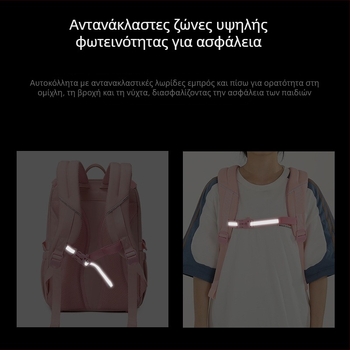 Τσάντα Zhuo Duolin για μαθήτριες δημοτικού, τάξεις 1–6, νάιλον, αναπνεύσιμη, αδιάβροχη, αντιβακτηριακή, με καμπύλες ιμάντες