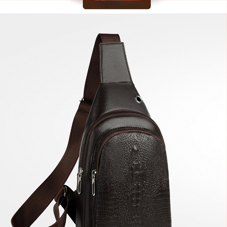 Ανδρική τσάντα για το στήθος – PU αδιάβροχο, crossbody με μοτίβο ζώων, επένδυση από πολυεστέρα, για επαγγελματικά ταξίδια