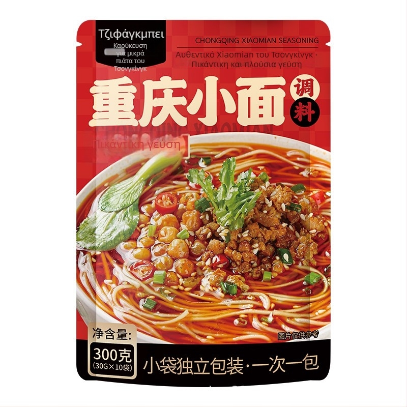 Σάλτσα καρυκεύματος για νουντλέ, πικάντικη, τηγανισμένη στο χέρι, ατομικά συσκευασμένη, 300 g, 12 μήνες διάρκεια, φύλαξη σε θερμοκρασία δωματίου