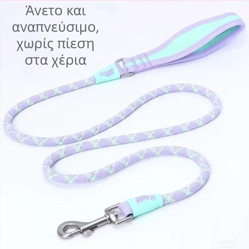 Λουρί για σκύλους και γάτες, πολυεστερικό λουρί έλξης, κατάλληλο για μικρούς έως μεγάλους σκύλους, crossbody σχέδιο για ελεύθερα χέρια