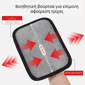 Γάντι Αφαίρεσης Τριχών Κατοικίδιων με Στατικό Φορτίο — Διπλής Κατεύθυνσης Απομάκρυνση Τριχών για Γάτες, Βούρτσα-Χτένα, 200 τεμάχια