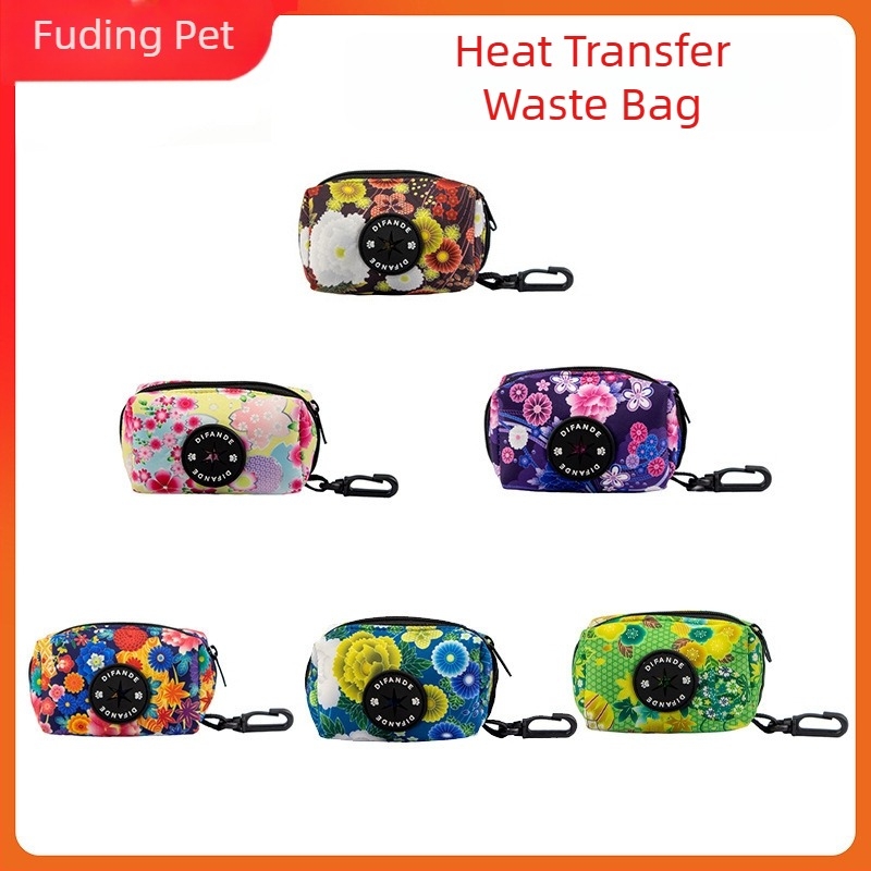 Διανομέας σακουλών σκύλου με συνεχή ροή, πολυεστέρας, κανονικού πάχους, φορητός, με εκτυπωμένο σχέδιο