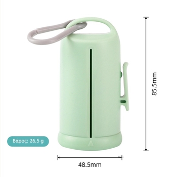 Φορητός διανομέας σακουλών αποβλήτων κατοικίδιων, σχεδιασμός με επίπεδο στόματος, υλικό PP+PE, μοντέλο B51