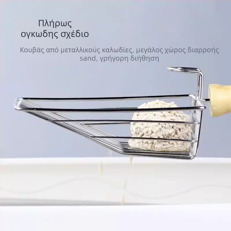 Μεταλλική κουτάλα για άμμο γάτας για κατοικίδια – εγχώρια κατασκευή, χωρίς ιδιωτική μάρκα, χωρίς δώρο