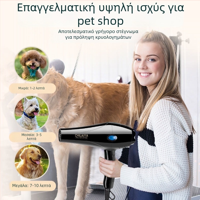 Στεγνωτήριο κατοικίδιων για σκύλους και γάτες, υψηλή ισχύς, ήσυχο, για μεγάλες ράτσες
