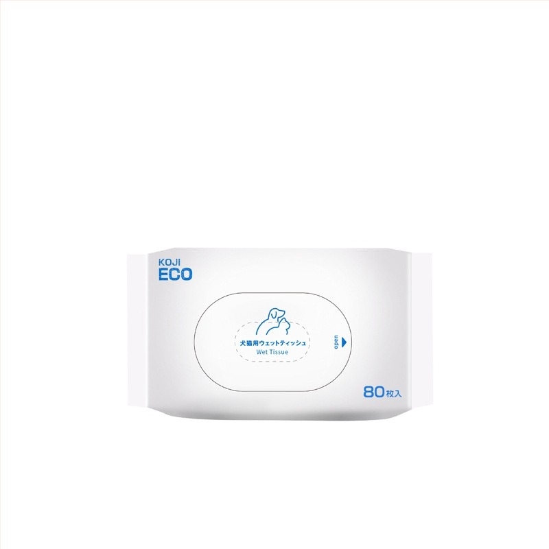 KOJIMA ECO Υγρά μαντηλάκια κατοικίδιων, για γάτες και σκύλους, καθαρισμός δακρύων και σώματος χωρίς πλύσιμο, αποσμητικά