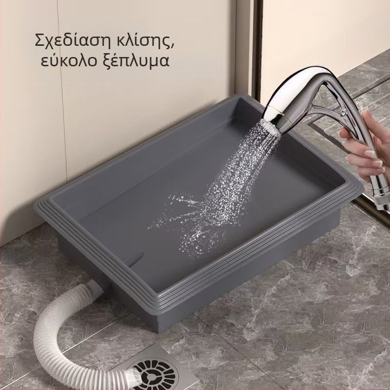 Τουαλέτα για σκύλους με ανυψωμένο δίσκο ούρων και δυνατότητα πλυσίματος μέσω άμεσης αποχέτευσης, πλαστικό
