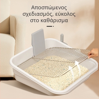 LUSMO Τουαλέτα σκύλου από ανοξείδωτο ατσάλι με υψηλό προστατευτικό περίβλημα και μεταλλικό πλέγμα, μεγάλη εσωτερική τουαλέτα για σκύλους