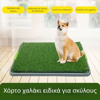 Μεγάλη τουαλέτα σκύλων με τεχνητό χλοοτάπητα, Υλικό PP, Σχεδιασμός σταθερής θέσης αφόδευσης, Αφαιρούμενη λεκάνη καθαρισμού