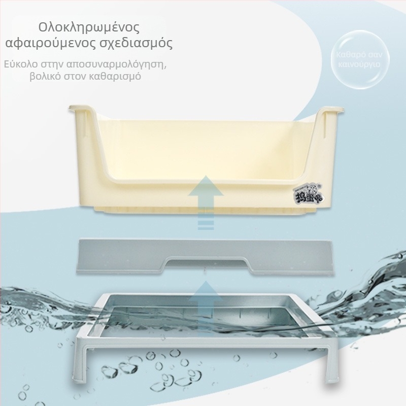 Τουαλέτα σκύλου τύπου συρταριού με φράγμα κατά των πιτσιλισμάτων για μικρές και μεσαίες ράτσες — πλενόμενη τουαλέτα. Μάρκα: Troublemaker; Υλικό: Πλαστικό; Επίσημο ιδιωτικό εμπορικό σήμα: Ναι; Εισαγωγή: Όχι