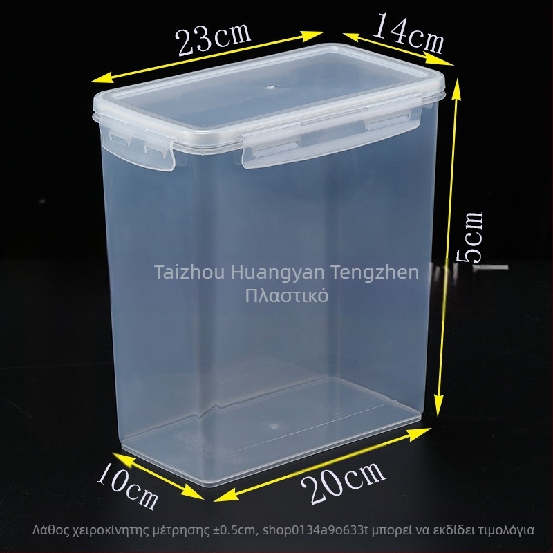 Κουτί αποθήκευσης ρυζιού από PC πλαστικό με σφραγμό, ανθεκτικό στην υγρασία και κατά των εντόμων, χωρητικότητα κάτω από 4 L