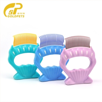 ABS χτένα με σχέδιο κοχυλιού για σκύρους — βούρτσα περιποίησης για αφαίρεση τριχώματος, κουτί 96 τεμάχια, μάρκα Petiy Baoli