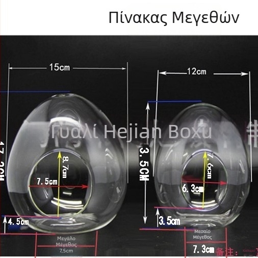 Μίνι γυάλινο μπουκαλάκι σε σχήμα αυγού για τέχνη με βρύα - γυάλινο υλικό υψηλής βορσιλικότητας, χειροποίητο, προσαρμοστικό, λεία επιφάνεια