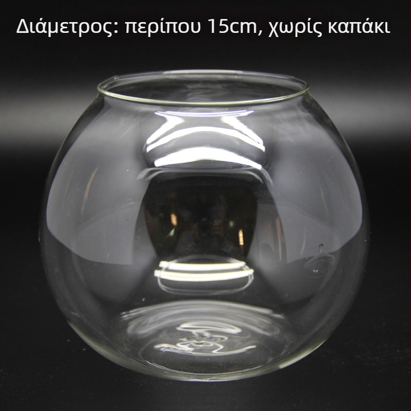 Μικροτοπίο σε γυάλινη σφαίρα με καπάκι – γυαλί υψηλής αντοχής, θερμοανθεκτικό, διακοσμητικό μπουκάλι με βρύα για γραφείο