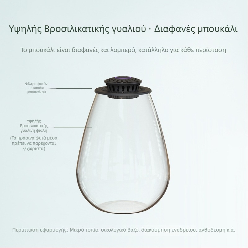 Fanong Σετ Φωτισμού Φυτών με Φιάλη-Σταγόνα από Γυαλί Υψηλής Διαφάνειας για Μικρο-Οικολογικό Βάζο