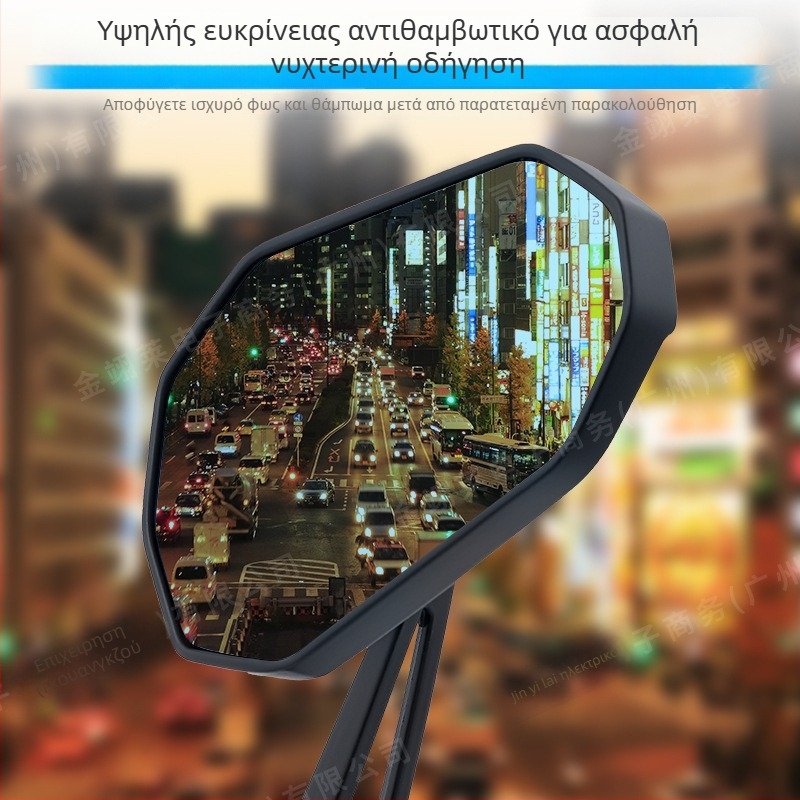Καθρέφτης οπισθοπορείας μοτοσικλέτας με αλουμινένιο περίβλημα, τετράγωνος καθρέφτης, μοντέλο Hsj-20118, συμβατός με M8/M10