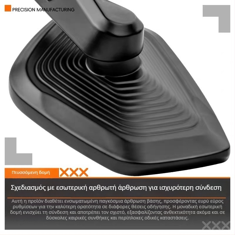 Ορθογώνιος καθρέπτης οπισθοπορείας από κράμα αλουμινίου, κατάλληλος για ηλεκτρικά οχήματα, σκούτερ, μοτοσικλέτες και ρετρό οχήματα, εγκατάσταση με βίδες εμπρός-πίσω