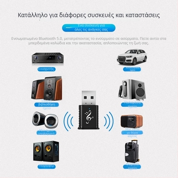 Δέκτης Bluetooth αυτοκινήτου MSD169 USB/AUX – Plug-and-Play, Bluetooth 5.0, 3,5 mm AUX, Διπλή έξοδος, Hands-Free κλήσεις