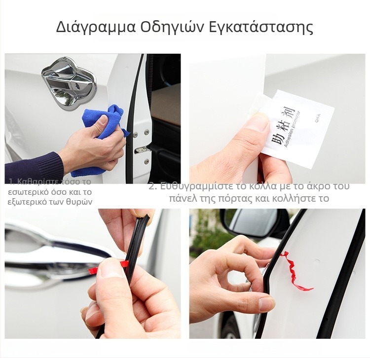 Λωρίδα προστασίας άκρου πόρτας αυτοκινήτου - PVC υλικό, Che Shihong, καθολικό μοντέλο, χωρίς προσαρμογές