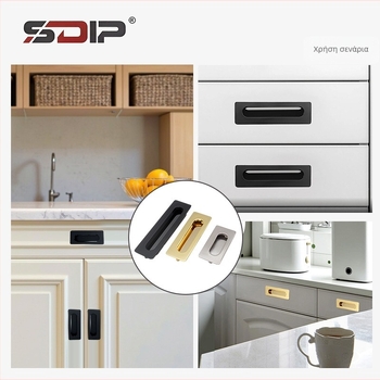 Λαβή πόρτας ντουλάπας από αλουμίνιο με κρυφή οπή, μοντέρνο μινιμαλιστικό στυλ, σχεδίαση σε λωρίδες, ενσωματωμένη εγκατάσταση, για ντουλάπες