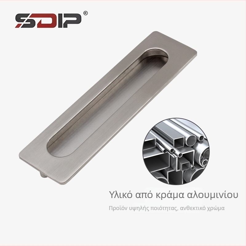 Λαβή πόρτας ντουλάπας από αλουμίνιο με κρυφή οπή, μοντέρνο μινιμαλιστικό στυλ, σχεδίαση σε λωρίδες, ενσωματωμένη εγκατάσταση, για ντουλάπες