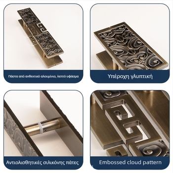 Χειρολαβή πόρτας από αλουμίνιο σε ευρωπαϊκό στυλ για γυάλινες πόρτες – σχήμα μπάρα, φινίρισμα ηλεκτροπλατίσματος, εγκατάσταση σε συρόμενη πόρτα, μοντέλο 01