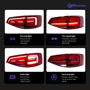 LED πίσω φανάρι για VW Sagitar 2015-2018 με σειριακή σήμανση στροφής, φως πορείας, φως φρένου και φως ομίχλης; Υλικό PP, 12V, 35W