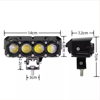 LED προβολέας για μοτοσικλέτες και ηλεκτρικά τρίκυκλα, αλουμινένιο περίβλημα, IP67 αδιάβροχο, 8-80V, 1200 lm, τετραφωτικός σχεδιασμός