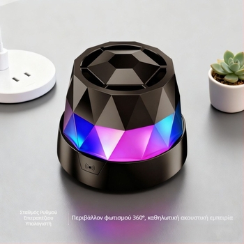 M9 μαγνητικό ασύρματο ηχείο Bluetooth με LED φώτα, 5W εξόδου, ενσωματωμένη μπαταρία 300–500mAh, Bluetooth 5.3, εμβέλεια έως 10 m