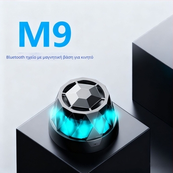 M9 μαγνητικό ασύρματο ηχείο Bluetooth με LED φώτα, 5W εξόδου, ενσωματωμένη μπαταρία 300–500mAh, Bluetooth 5.3, εμβέλεια έως 10 m