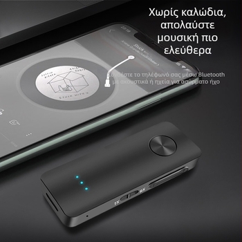 Αυτοκινητικό ασύρματο δέκτη Bluetooth και μεταδότης – 3,5 mm AUX, Bluetooth 5.3, εμβέλεια 10 μ., 100 Mbps, μεταδότης ενός προς δύο