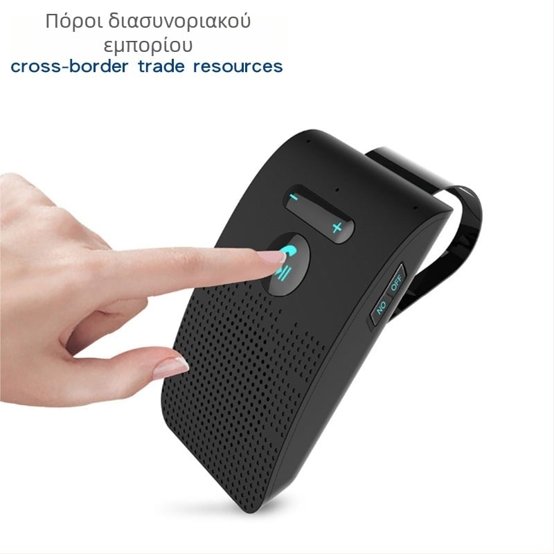 Bluetooth hands-free αυτοκινήτου με τοποθέτηση σε ηλιοπροστασία (είσοδος 5V, έξοδος ήχου, Υποστήριξη Siri, φωνητική ανακοίνωση κλήσεων)