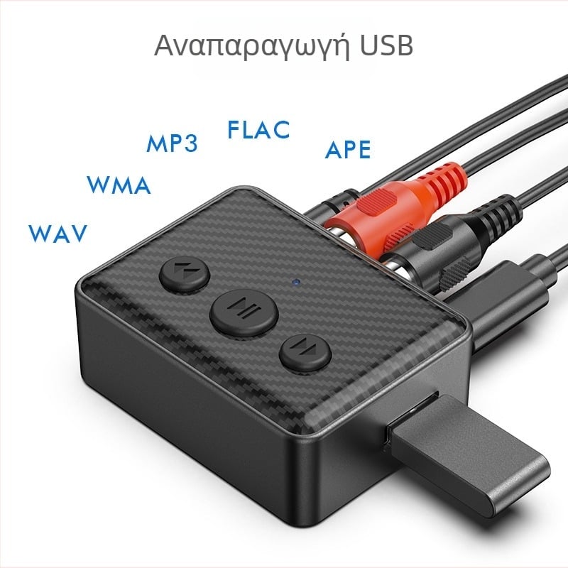 Αυτοκινητικός δέκτης Bluetooth για μουσική – Hands-free κλήσεις, Bluetooth 5.4, Αναπαραγωγή μουσικής μέσω USB, Plug-and-Play, Εξωτερική τροφοδοσία, Εμβέλεια 5 m