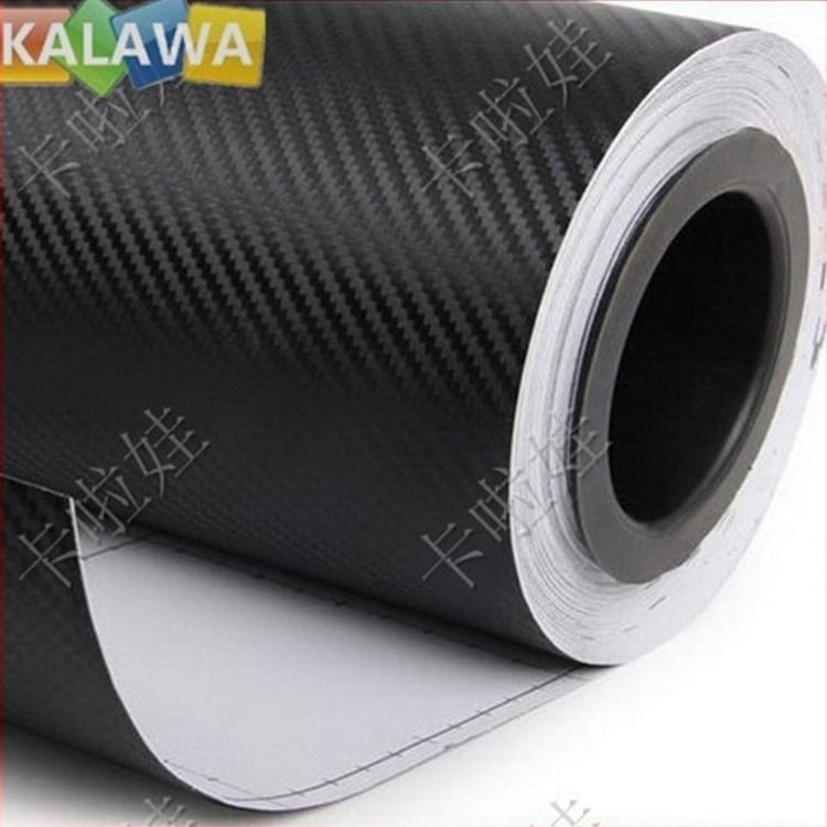 Αυτοκόλλητα αυτοκινήτων από φιλμ PVC άνθρακα, 3D υφή καμβά άνθρακα, αυτοκόλλητο πίσω, μήκος 30 μ