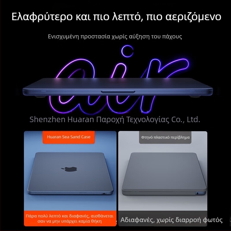 Θήκη προστασίας HUARAN για MacBook Pro και Air — πλαστικό περίβλημα φορητού υπολογιστή